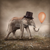 Naklejki Elephant with a balloon