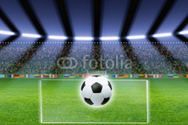 Fototapety Soccer ball, stadium, spotlights