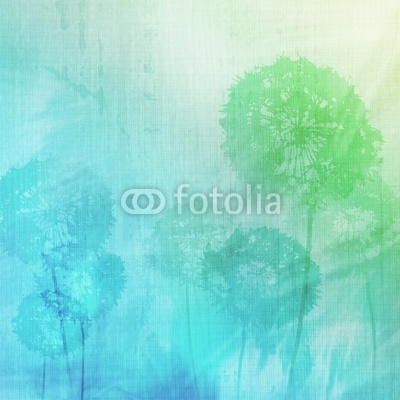grunge background with dandelions