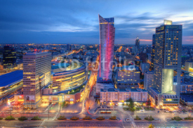 Obrazy i plakaty Warszawa wieczorna panorama miasta