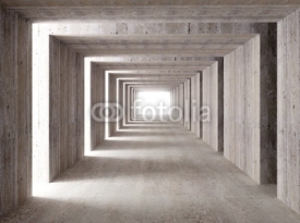 Fototapety  concrete tunnel and lateral lights