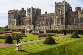 Rose garden at historic Windsor Castle in England