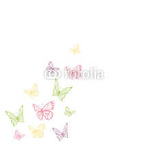 Fototapety Bunte Schmetterlinge fliegen