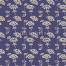 Fototapety blue japanese maple seamless pattern
