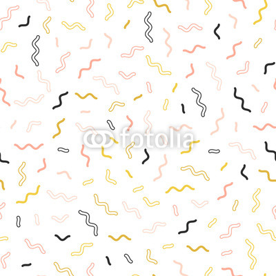 Memphis line seamless pattern. Gold pattern for fashion and wallpaper. Memphis style fabric, fashion, prints. Vector illustration.