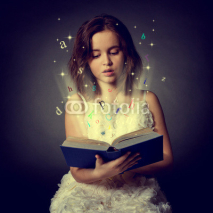 Teen girl reading the Book. Education