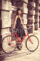 Fototapety bicycle and a girl