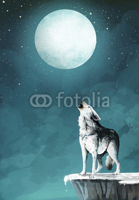 lobo y la luna