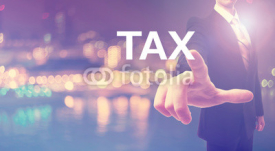 Naklejki Tax concept with businessman