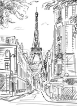 Fototapety Street in paris - illustration