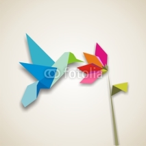 Naklejki Origami hummingbird