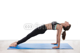 Obrazy i plakaty Bella ragazza fa yoga sul materassino