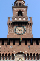 Naklejki Sforza Castle, Castello Sforzesco, Milan, Italy