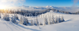 Fototapety Panorama of winter mountains