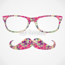 Fototapety Retro hipster face geometric icons