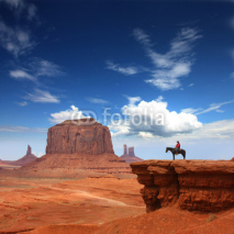 Fototapety Monument Valley with Horseback rider / Utah - USA