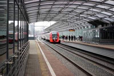 Railway subway station. Peron one of the stations in Moscow.