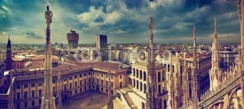 Naklejki Milan, Italy. City panorama. View on Royal Palace