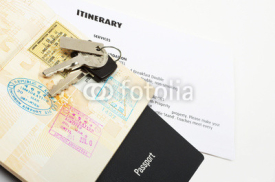 Naklejki travel documents and passport
