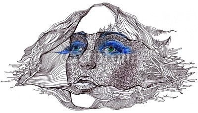 abstract decorated face (series C)