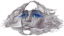 Fototapety abstract decorated face (series C)