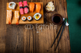 Naklejki Oriental theme with sushi