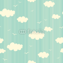 Fototapety seamless pattern with clouds and birds
