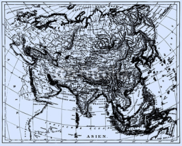 Naklejki Vector Historical map of Asia