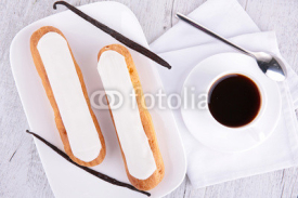 Fototapety coffee and vanilla french cake