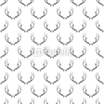 Fototapety Animal Horns Seamless Pattern on White Background