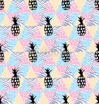 Fototapety pineapple geometric seamless background