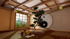 Fototapety The tree image in a Japanese interior