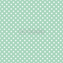 Obrazy i plakaty Polka dots on mint background retro seamless vector pattern