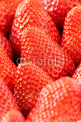 Fresh ripe red strawberries closeup