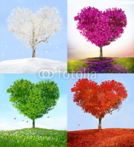Fototapety Tree of love in for season