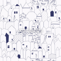 Fototapety Seamless pattern. Figure cities in vintage style.