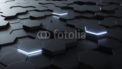 Technical 3D hexagonal background design