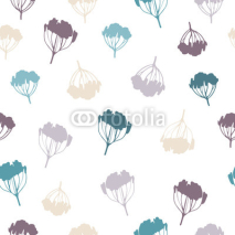 Naklejki Vintage seamless pattern with hand drawn branches. Vector botanical illustrations.