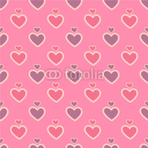 Naklejki Romantic hearts seamless pattern on a pink background
