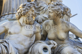 Obrazy i plakaty Athena Fountain near Austrian Parliament (1902). Vienna, Austria