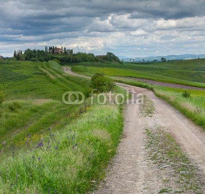 Cloudy morning on countryside in Tuscany