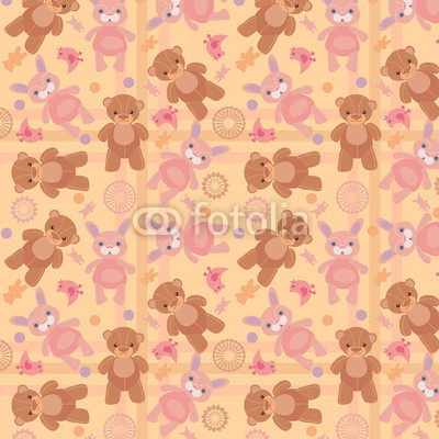 vector illustration pattern bears and hares