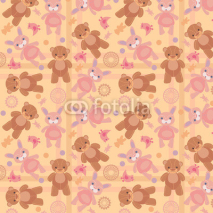 Fototapety vector illustration pattern bears and hares