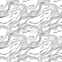 Naklejki Sea waves seamless background