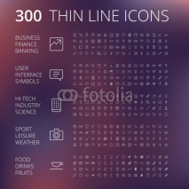 Thin Line Icons For Business, Technology and Leisure