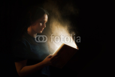 Reading a glowing book