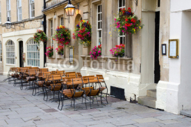 Empty street cafe, Bath, England
