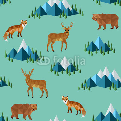 wild animals and mountains