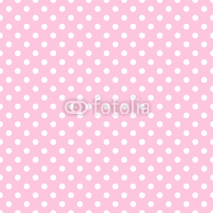 Naklejki White Polka Dots on Pale Pink