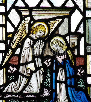 Annunciation: Mary and gabriel